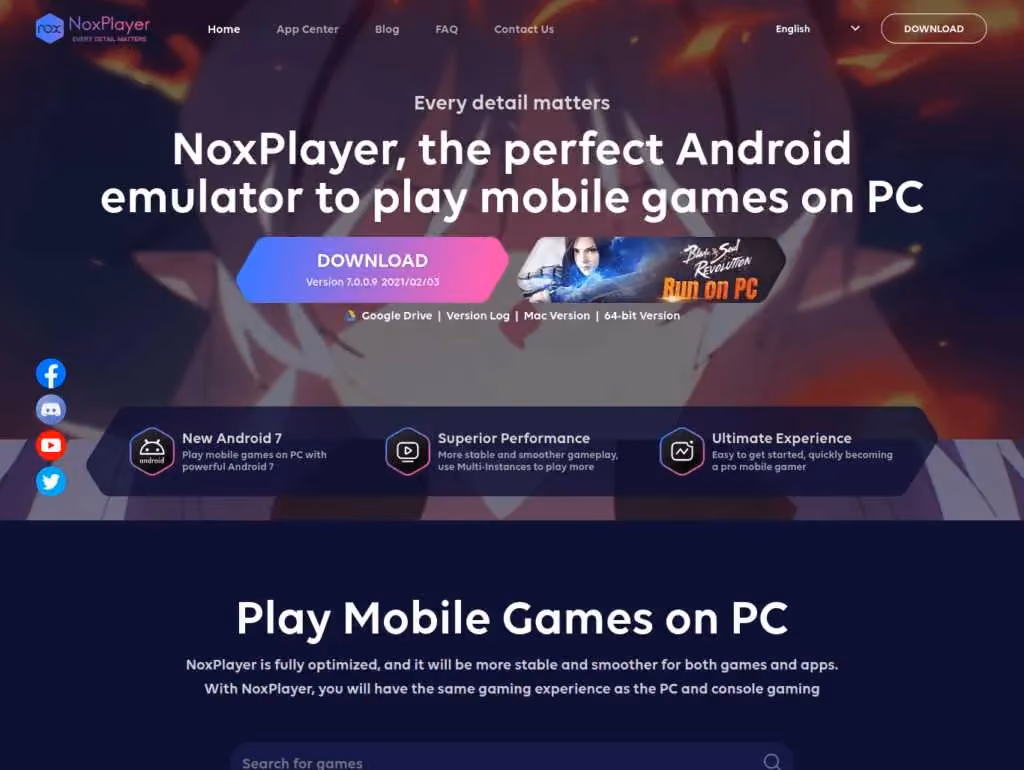 Android Emulator for Windows NoxPlayer