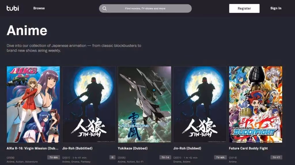 Tubi(Watch Free anime)