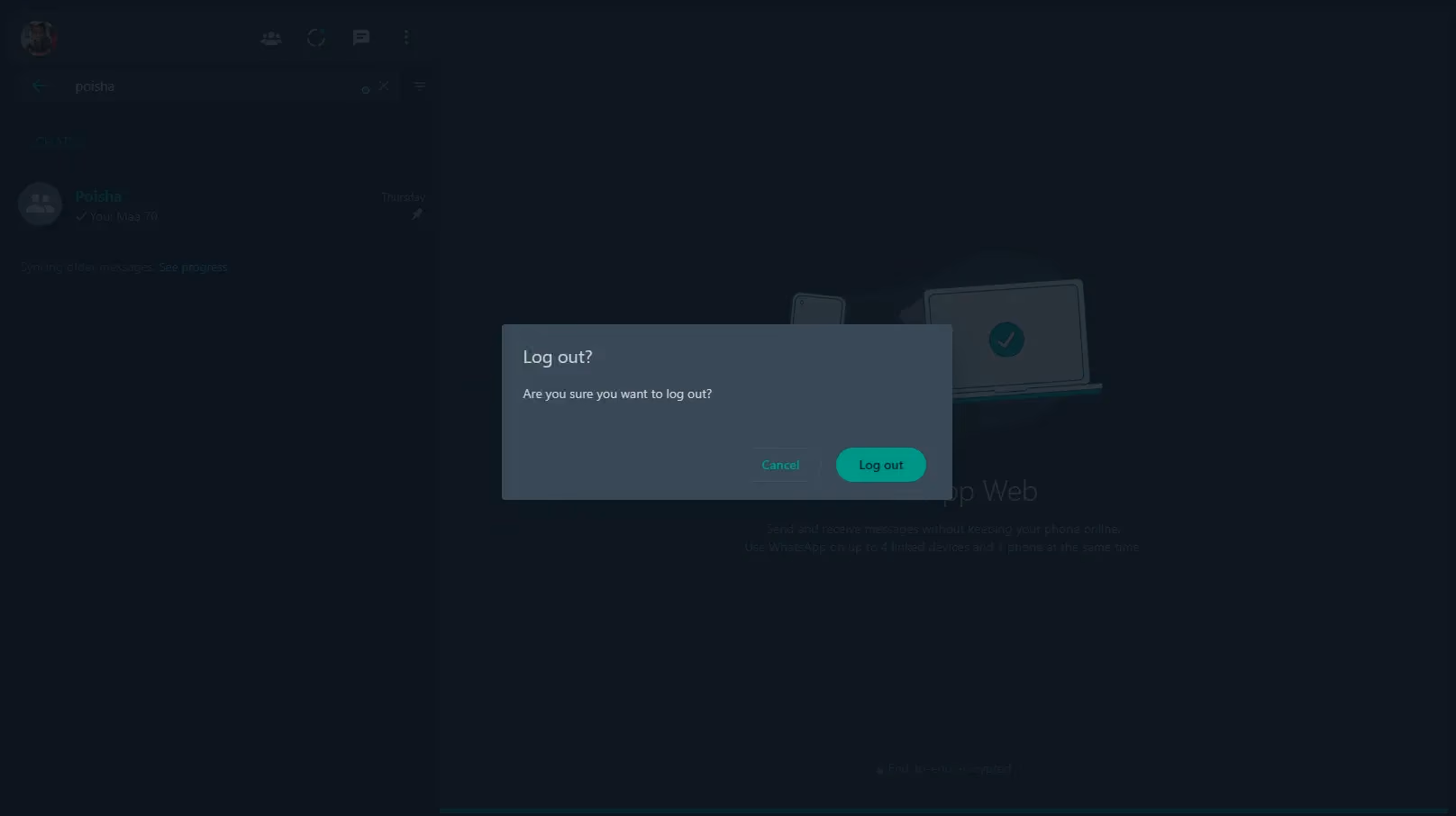 Whatsapp web logout